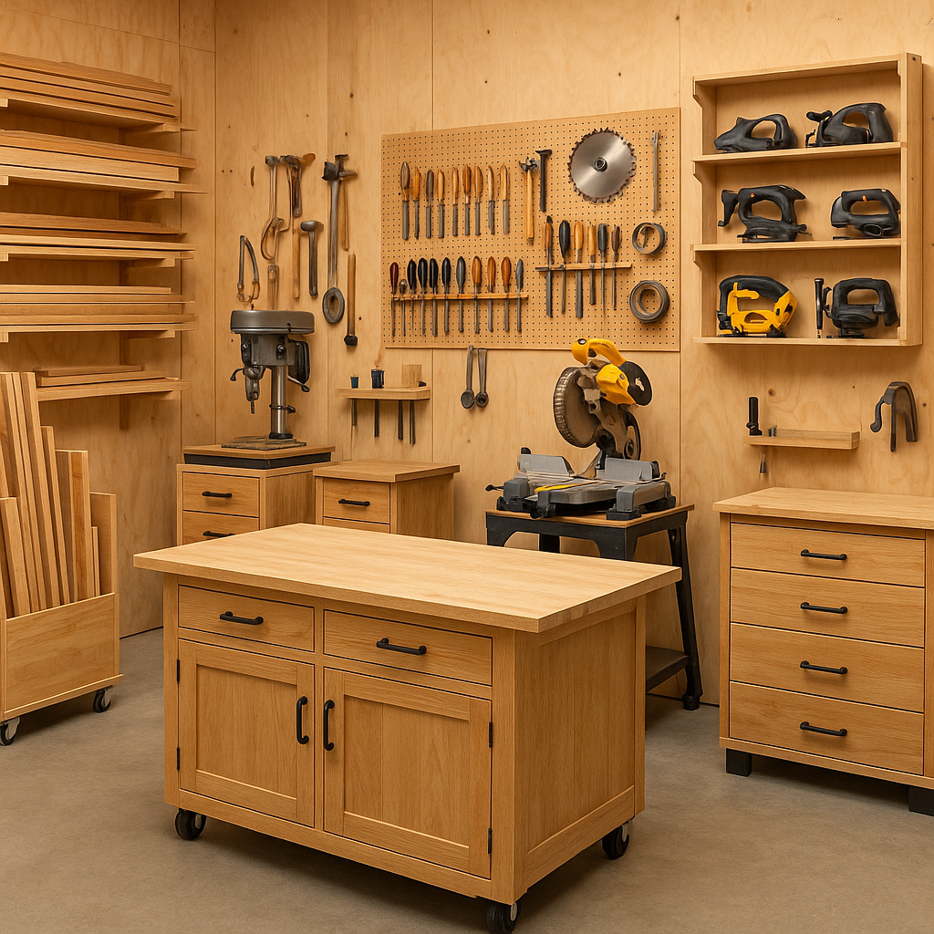 Photo of a Well organized woodshop