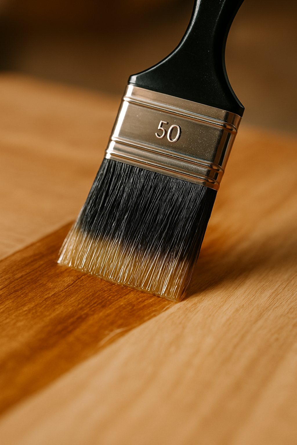 Photo showing Brushing a Finish on a Properly Sanded Board